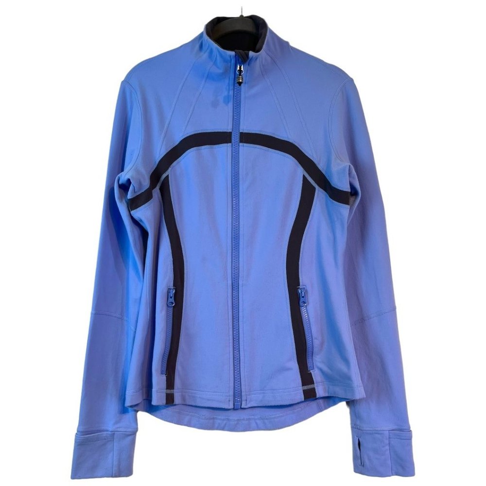 Lululemon Womens Define Jacket Sz 8 Light Blue Coal Gray Hiking Outdoor Athletic
